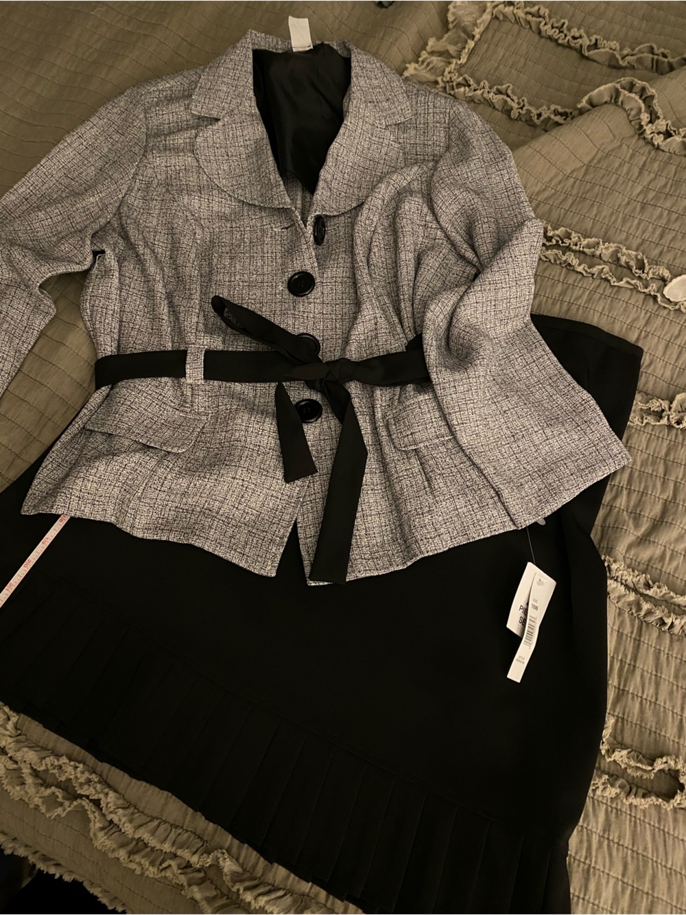 Courteney Black and Gray Tweed-Style 2 piece suit